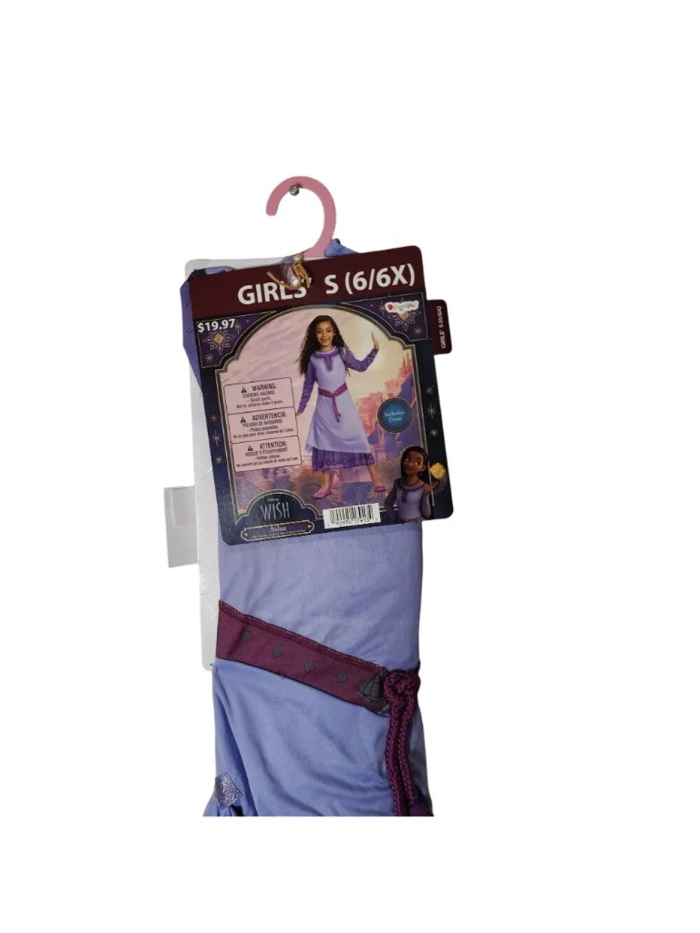 Disney Girls S 6/6X Wish Asha Purple Long Sleeve Dress Halloween Costume
